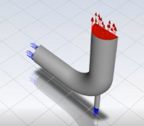 Computational fluid dynamics simulation — flow analysis result